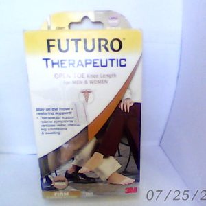 Futuro Therapeutic Open Toe Knee Length Socks For Men & Women Firm (L) 71050-Beige
