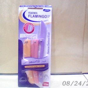 Feather Flamingo S Facial Hair Folding Razors 3 Pcs