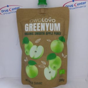 OWO Lovo Greenyum Organic Smooth Apple Puree 200g