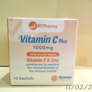 BT Pharma Vit C Plus Zinc 15 Eff Sach