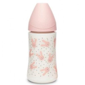 Suavinex Silicone Premium 3 Positions Whiskers F/Bottle 270ml 0m+ 69151 - Pink Rabbit