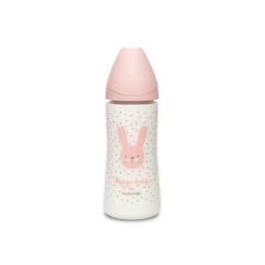 Suavinex Silicone Premium F/Bottle 360ml 4m+ 69274 - Pink Rabbit