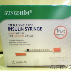 Sung Shim Insulin Syringe 1ml 100 Pcs