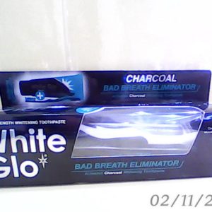 White Glo Charcoal Bad Breath Eliminator Whitening T/P 100 ml+( Deep Cleaning T/B+ Flosser Free )1 $Temp.2
