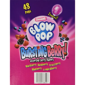 Charms Blow Pop Bursting Berry Bubble Gum Lollipop 48 Pcs جميع الانواع