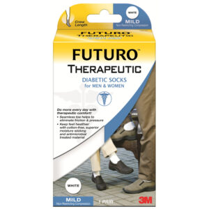 Futuro Therapeutic Diabetic Socks For Men & Women- S 48535 -White Del -
