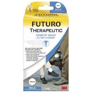 Futuro Therapeutic Diabetic Socks For Men & Women -M 48536-White