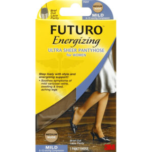 Futuro Energizing Ultra Sheer Pantyhose For Women Mild (M) 71017-Nude Brief Cut