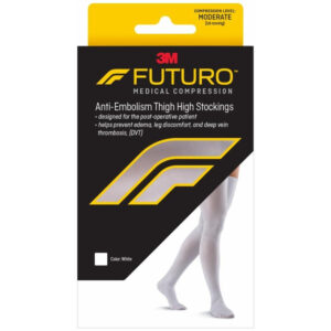 Futuro Anti-Embolism Thigh Length Closed Toe Stockings Moderate( M)-71065,71064-White