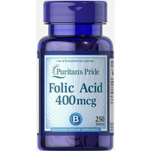 Puritans Pride Folic Acid 400mcg 250 Tab Del