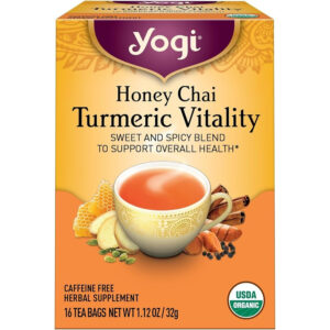 Yogi Honey Chai Turmeric Vitality Decaf Herbal Drink 16 Bags