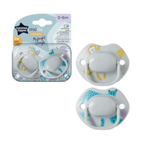 Tommee Tippee Moda Midnight Jungle Silicon Soother/Pacifier 0-6m 2 Pcs-Decorated Girl Del