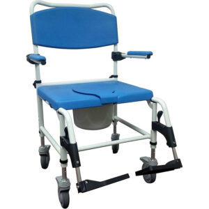 Blue Commode Chair With Wheels -C00301