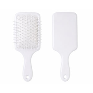 White Rectangle Plastic Hair Brush -L