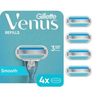 Gillette Venus Smooth Refillable Women Razors Head Refiller 4 Pcs