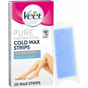 Veet Legs & Body Wax Strips (Sensitive) 20 Pcs + Wipes 4 Pcs