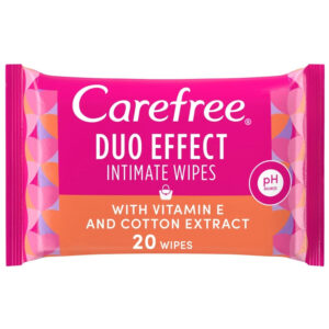 Carefree Duo Effect (Vit E & Cotton Extract) Intimate Wipes 20 Pcs