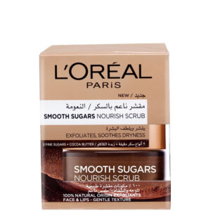 Loreal Smooth Sugars Nourish Face & Lips Scrub 50ml - Cocoa Butter