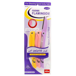 Feather Flamingo S Facial Hair Folding Razors 3 Pcs