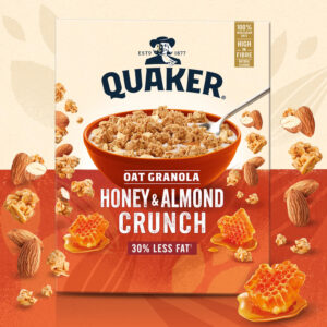 Quaker Oat Granola Cereal 500g - Honey & Almond
