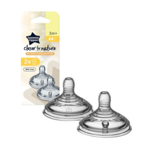 Tommee Tippee Natural Start Med Flow 3m+ Silicon Teat/Nipple 2 Pcs