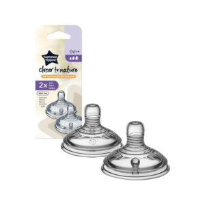 Tommee Tippee Natural Start Vari Flow Silicon Teat/Nipple 0m+ 2 Pcs