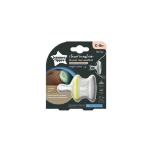 Tommee Tippee Breast Like Night Soother/Pacifier 0-6m 2Pc