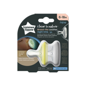 Tommee Tippee Night Time Closer To Nature Breast Like Soother/Pacifier 6-18m 2Pc