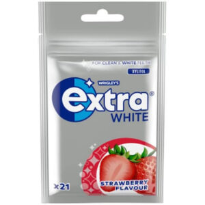 Extra White Strawberry S/F Gum Pellets 10 Pcs