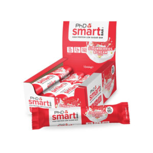 Phd Smart Chocolate Protein Bar 64g-Strawberries &Cream 7@26  جميع الأنواع