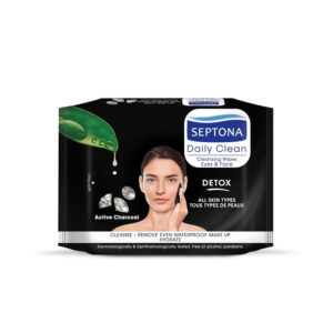 Septona Charcoal Daily Clean Make Up Remover Wipes ( All Skin Types) 20 Pcs