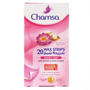 Chamsa Body Wax Strips 20 Pcs-Shea Butter &Lotus Flowe