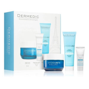 Dermedic Hydrain 3 Set (Night Cream 50ml + Under Eye Cream 7ml + Creamy Cleansing Gel 25ml )1