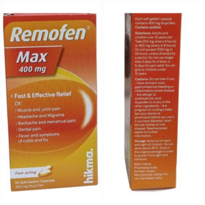 Remofen Max 400mg 20 Cap $Temp.8-11,2 12@26