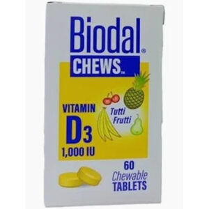 Biodal Vit D3 1,000 IU Tutti Frutti 60 ChewTab