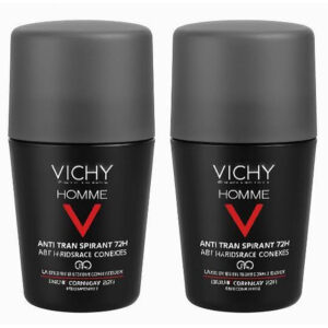 Offer Vichy Homme Anti Perspirant Deo Roll On (Black) 72H 50ml 50%Off On 2nd Pc^^1
