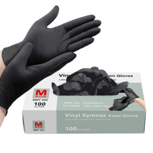 Latex Gloves (Powder Free) 100 Pcs - L اسود