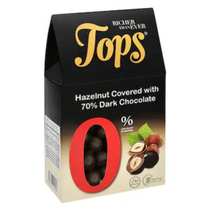 Tops G/F S/F Dragee Hazelnut Covered With 70% Dark Chocolate 150g