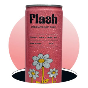 Flash Carbonated Soft Drink 250ml-Chamomile.Lemon.Cherry.Mint جميع الانواع