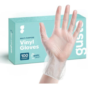 Vinyl (Powder Free) Gloves 100 Pcs - L Del شفاف