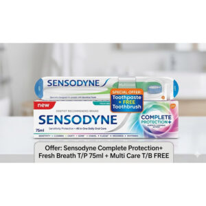 Offer Sensodyne Complete Protection+ Fresh Breath T/P 75ml+ Multi Care T/B Free^^1