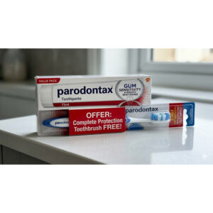 Offer Parodontax (Gum Sensitivity & Breath Whitening T/P 75ml+Complete Protection T/B Free)^^1