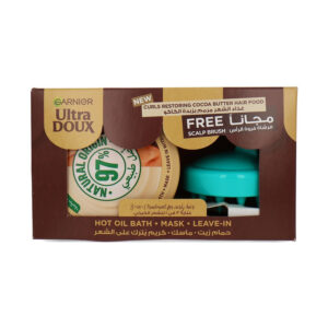 Garnier Ultra Doux (Cocoa Butter & Jojoba Oil) Curls Restoring Hair Food Jar 390ml+Wet Brush Free *M N..AC 10/6/2026