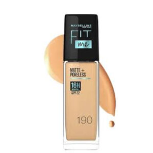 Maybelline Fit Me Matte+Poreless Spf 22 16H Liquid Foundation (190) 30ml
