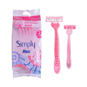 Max Simply 3 Blades Dispo. Women Razors 4+1Pcs
