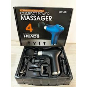 Compact Power Massager Gun With 4 Heads- CY-001