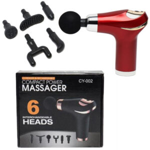 Compact Power Massager Gun With 6 Heads- CY-002