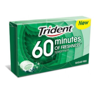 Trident 60 Minutes Freshness Peppermint S/F Gum 10 Pcs