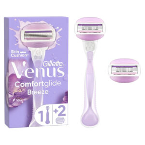 Gillette Venus Comfortglide Breeze Refillable Women Razor + Head Refiller 2 Pcs