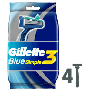 Gillette Blue 3 Simple Dispo. Men Razors 4 Pcs